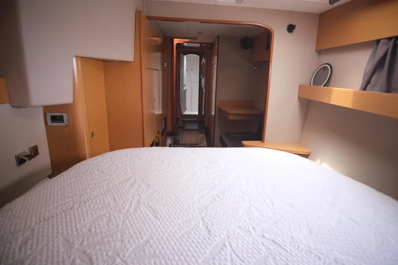 Northern Lynx Yacht Photos Pics Interior cabin of 2011 Fountaine Pajot Salina 48 Evolution Maestro yacht.