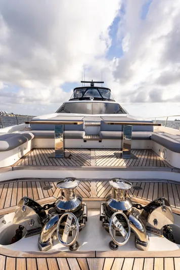  Yacht Photos Pics 2020 Ferretti Yachts 920, luxury deck view with polished fittings and wooden flooring.