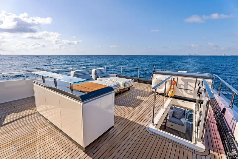  Yacht Photos Pics Luxurious deck of 2020 Ferretti Yachts 920 with ocean view and modern amenities.
