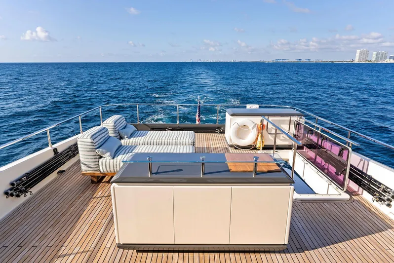  Yacht Photos Pics Luxurious 2020 Ferretti Yachts 920 deck with ocean view and elegant seating.