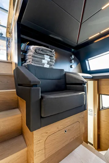  Yacht Photos Pics Luxurious interior of 2020 Ferretti Yachts 920 with plush seating and modern design.