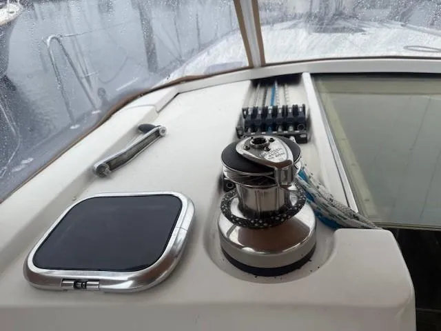 Jet Stream Yacht Photos Pics Deck of 2003 Wauquiez Centurion 45s yacht with winch and ropes.