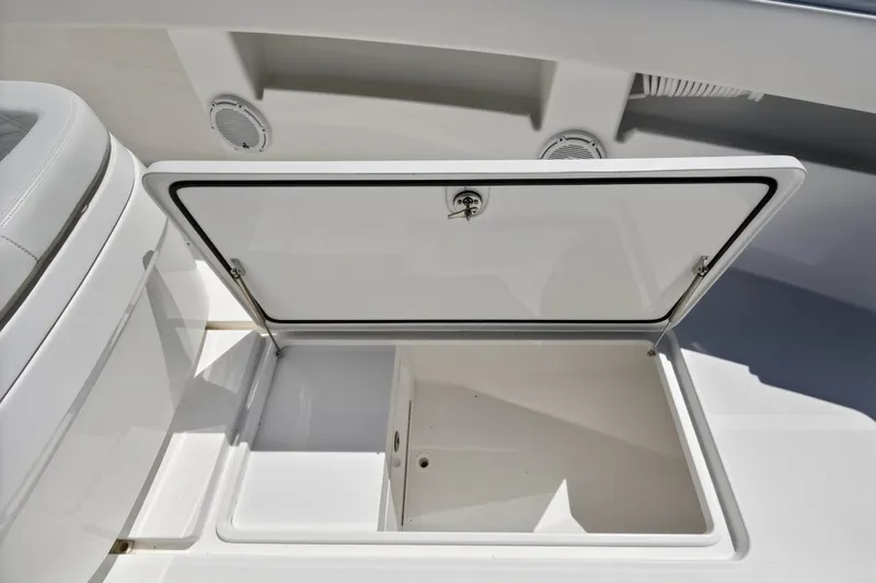  Yacht Photos Pics Open storage compartment on Invincible 36 Open Fisherman 2023.