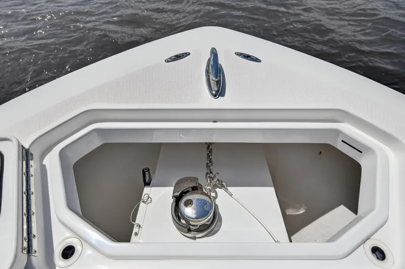  Yacht Photos Pics Anchor locker of Invincible 36 Open Fisherman 2023.