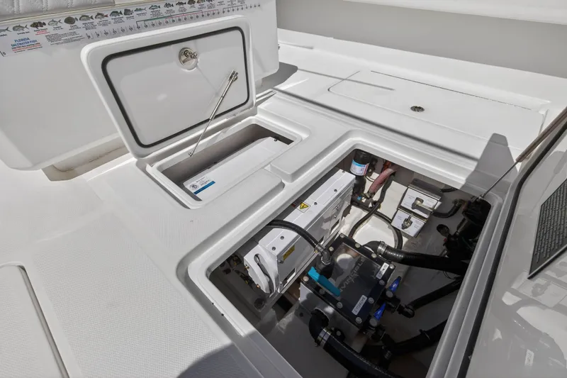  Yacht Photos Pics Engine compartment of Invincible 36 Open Fisherman 2023 boat.