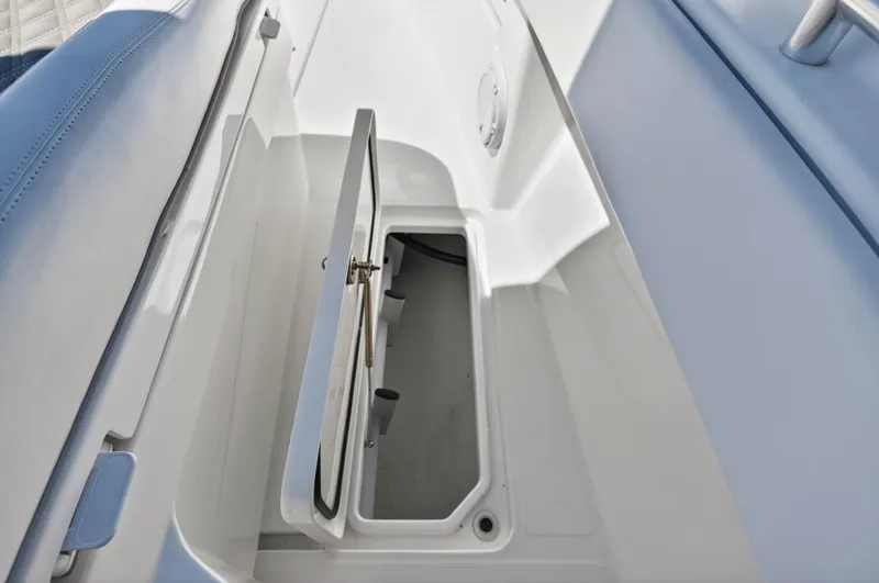  Yacht Photos Pics Storage compartment in Invincible 36 Open Fisherman 2023 boat.