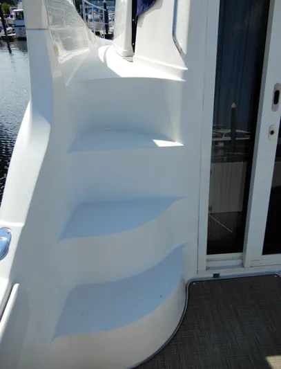  Yacht Photos Pics Staircase on 2006 Carver 36 Mariner yacht, leading to upper deck.