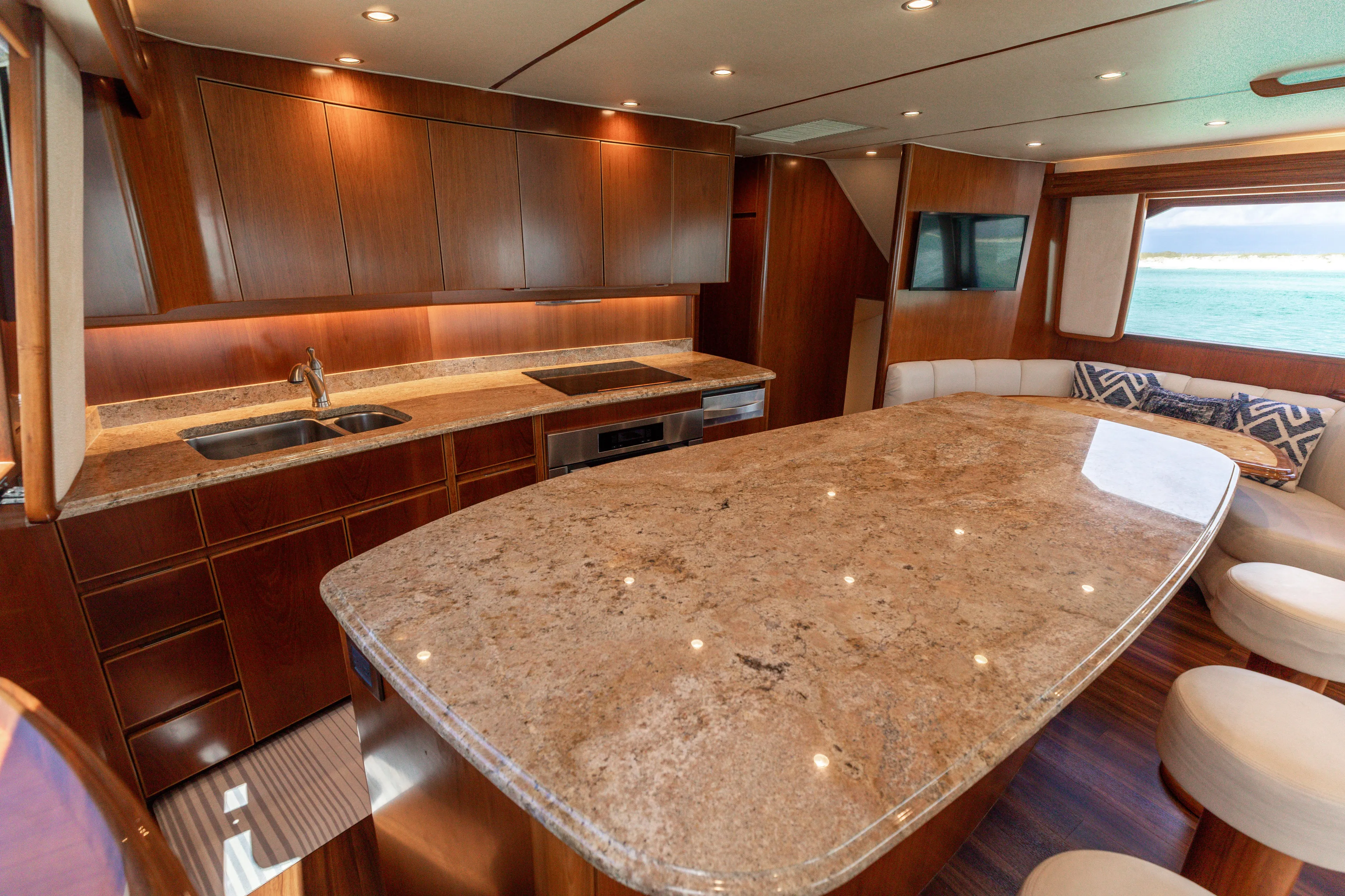 Smooth Ride Yacht Photos Pics 2015 Viking 70 Convertible  Galley 3