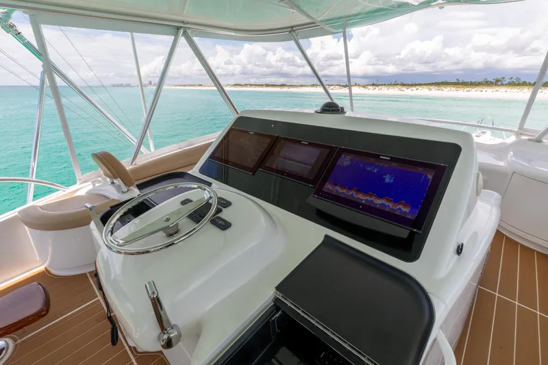 Smooth Ride Yacht Photos Pics 2015 Viking 70 Convertible  Helm 3