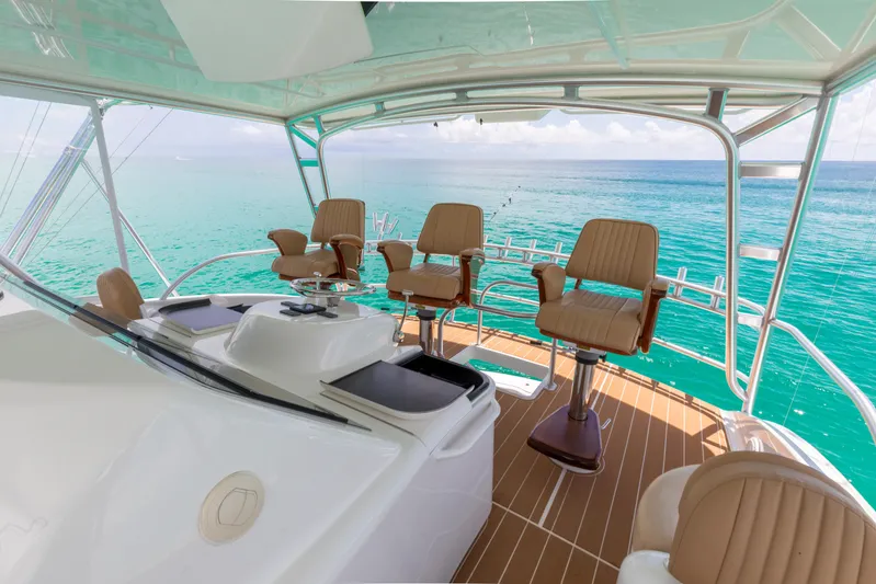 Smooth Ride Yacht Photos Pics 2015 Viking 70 Convertible  Helm Seating