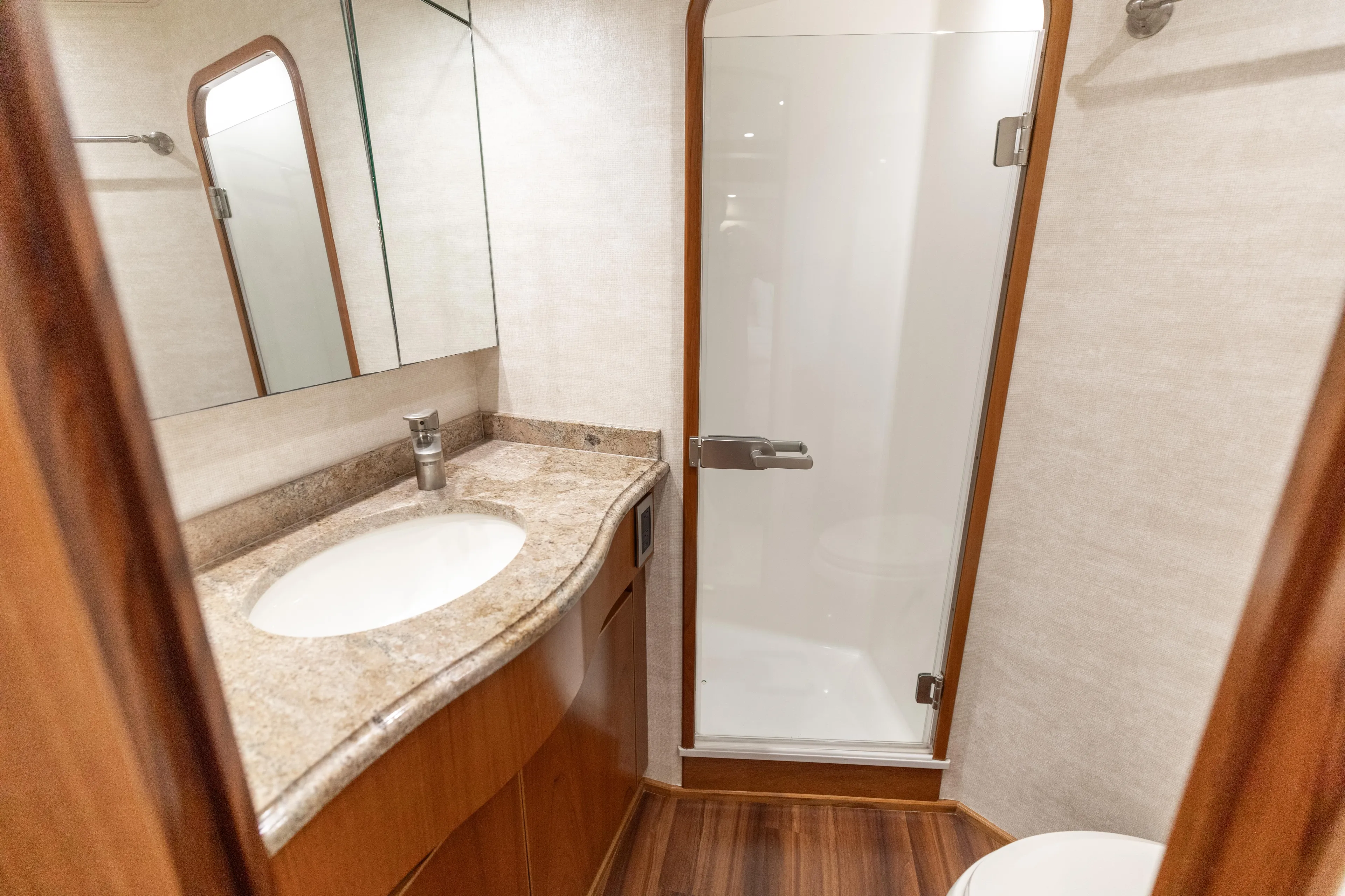 Smooth Ride Yacht Photos Pics 2015 Viking 70 Convertible  Master Head