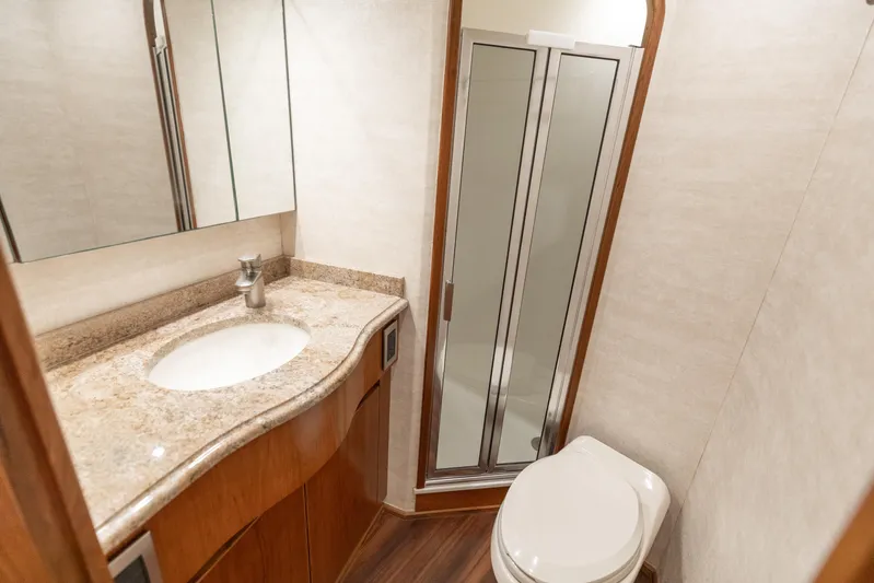 Smooth Ride Yacht Photos Pics 2015 Viking 70 Convertible  VIP Head