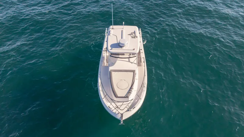  Yacht Photos Pics Aerial view of 2025 SeaWell 290XL boat on open water.