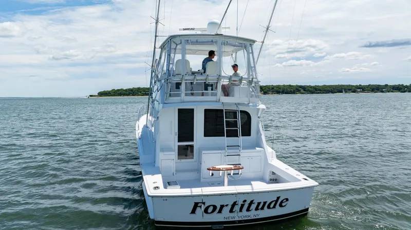 Fortitude Yacht Photos Pics 2001 Hatteras 50 Convertible yacht "Fortitude" on open water, New York, NY.