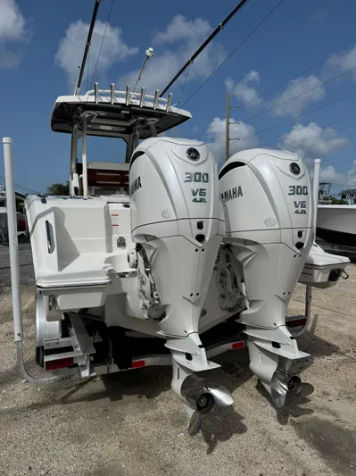  Yacht Photos Pics 2022 Pursuit S 288 Sport boat with twin Yamaha 300 V6 outboard engines.