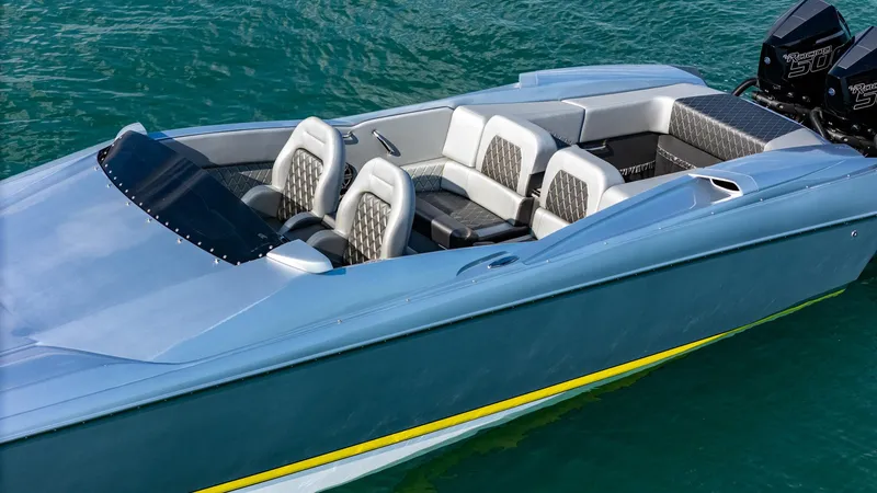  Yacht Photos Pics 2017 Nor-Tech 3900 Super-VEE boat with sleek design on clear water.