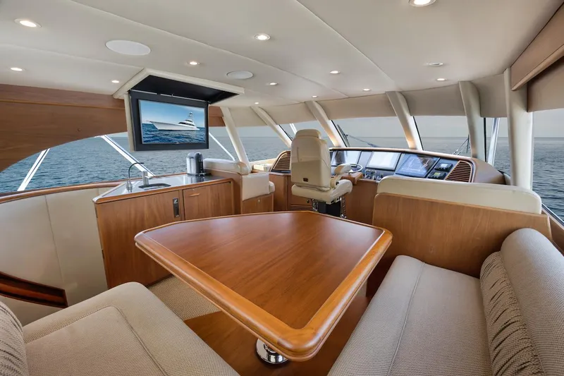Bree Yacht Photos Pics Luxurious interior of 2016 Merritt 86' Enclosed Flybridge yacht with modern amenities.