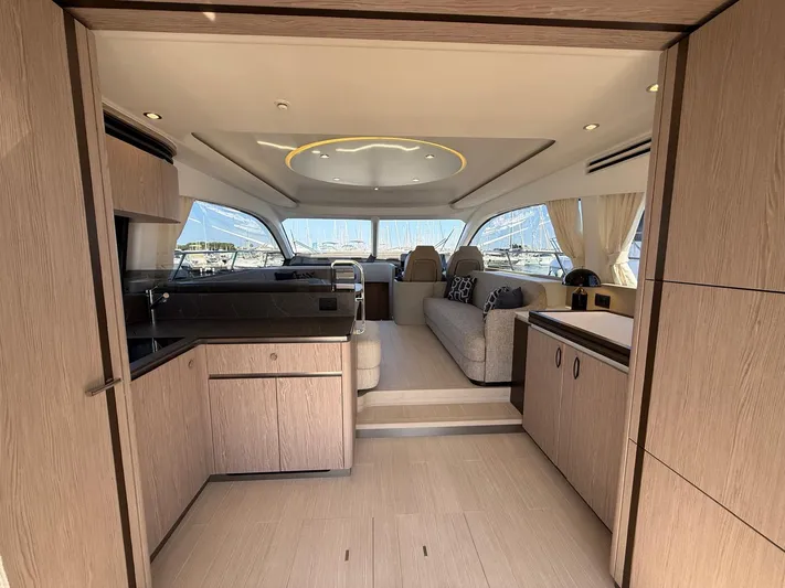  Yacht Photos Pics Luxurious interior of 2025 Azimut Fly 53 yacht with modern design and spacious layout.