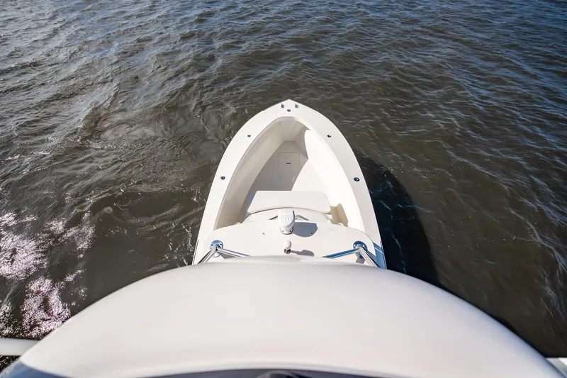 Reese Lee Yacht Photos Pics 2003 Gamefisherman 34 Express boat on water, viewed from above.