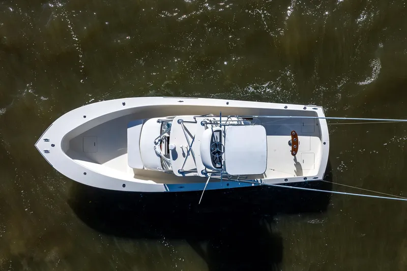 Reese Lee Yacht Photos Pics Aerial view of 2003 Gamefisherman 34 Express boat on water.